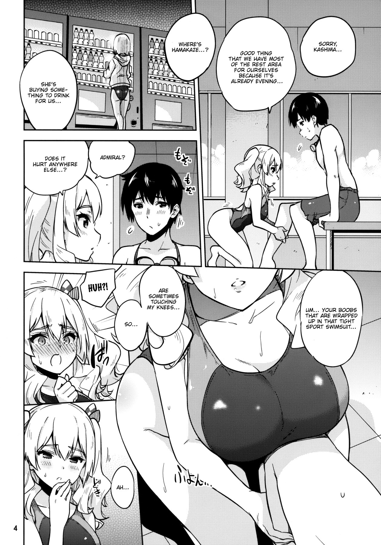 Hentai Manga Comic-Together with Kashima and Hamakaze Wearing Sport Swimsuits-Read-5